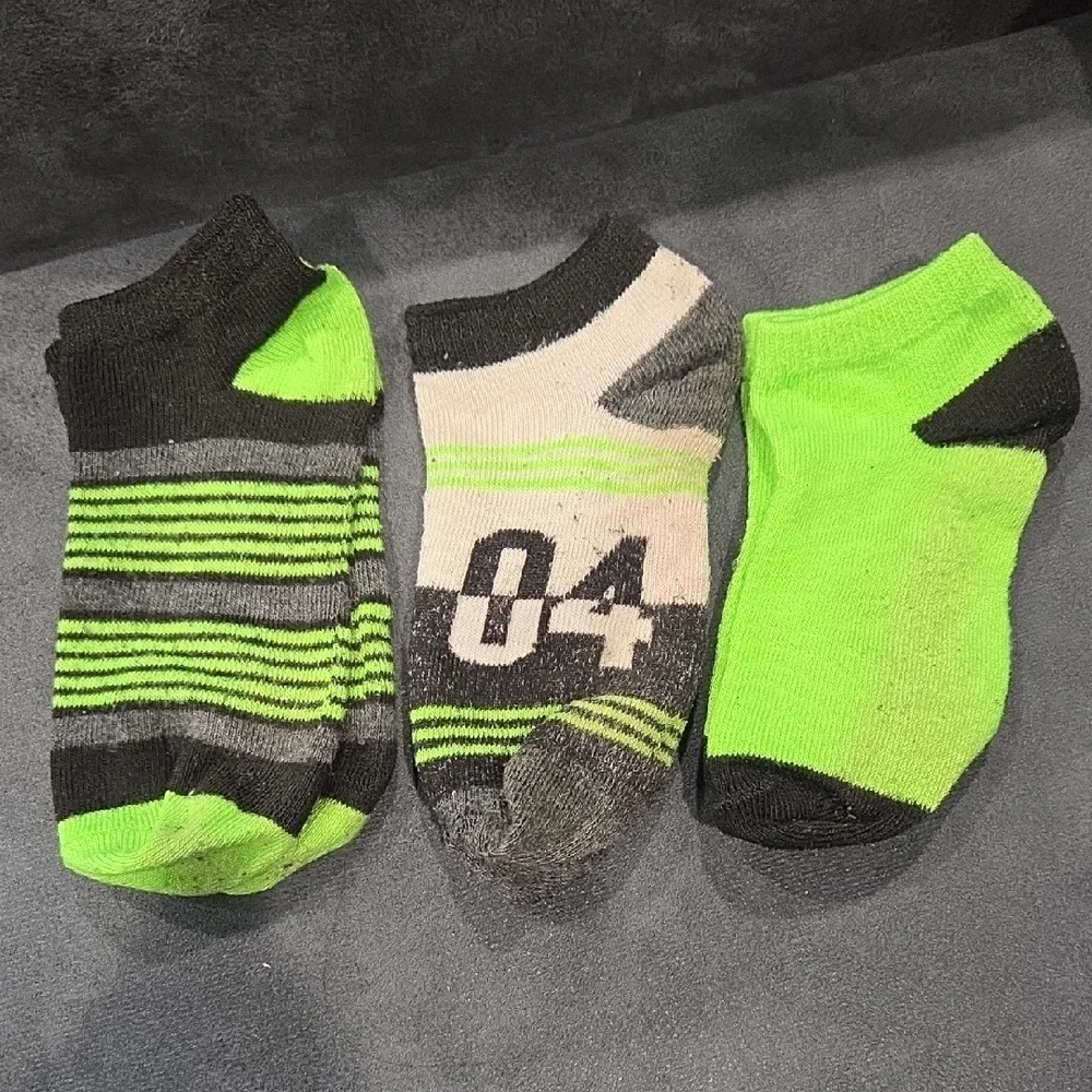 Green and Black Ankle Socks